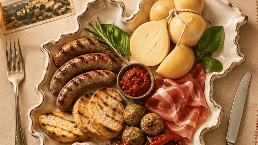 Piatti della cucina tradizionale molisana su una tavola rustica